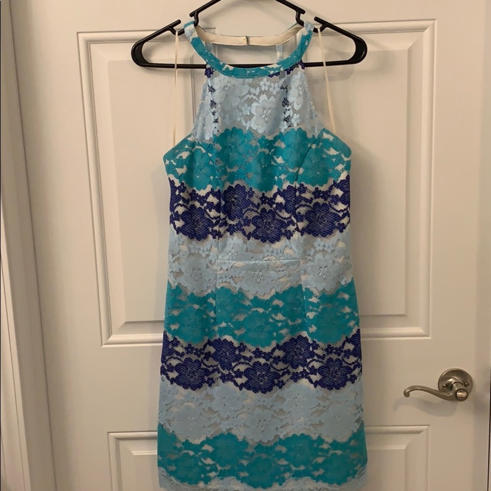 Blue lace dress
